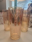 Set of 3 Jeanette Glass Tumblers| Marigold Paneled Pattern | 5.5 Inches