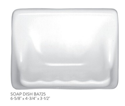  1- Soap Dish Holder.. Matte Artic White. Vintage/Retro DALTILE 0790.