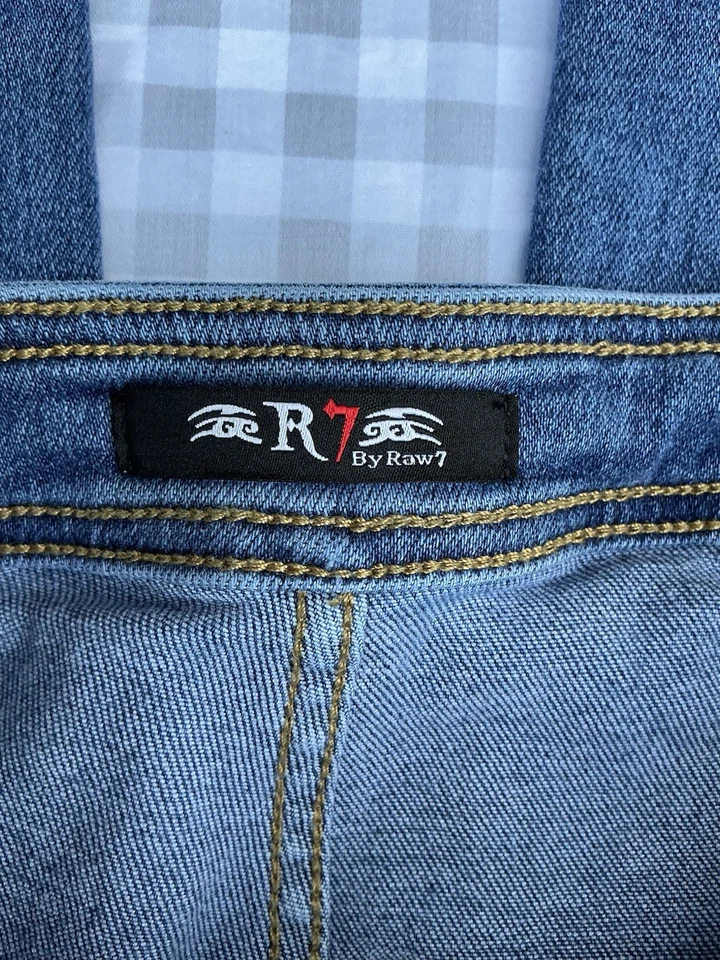Pantalones de mezclilla para mujer Raw7 cintura alta pierna ancha talla 30 Foto 3 de 4