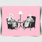 BANKSY Grannies - METAL SIGN WALL PLAQUE art print man cave bar bedroom shed