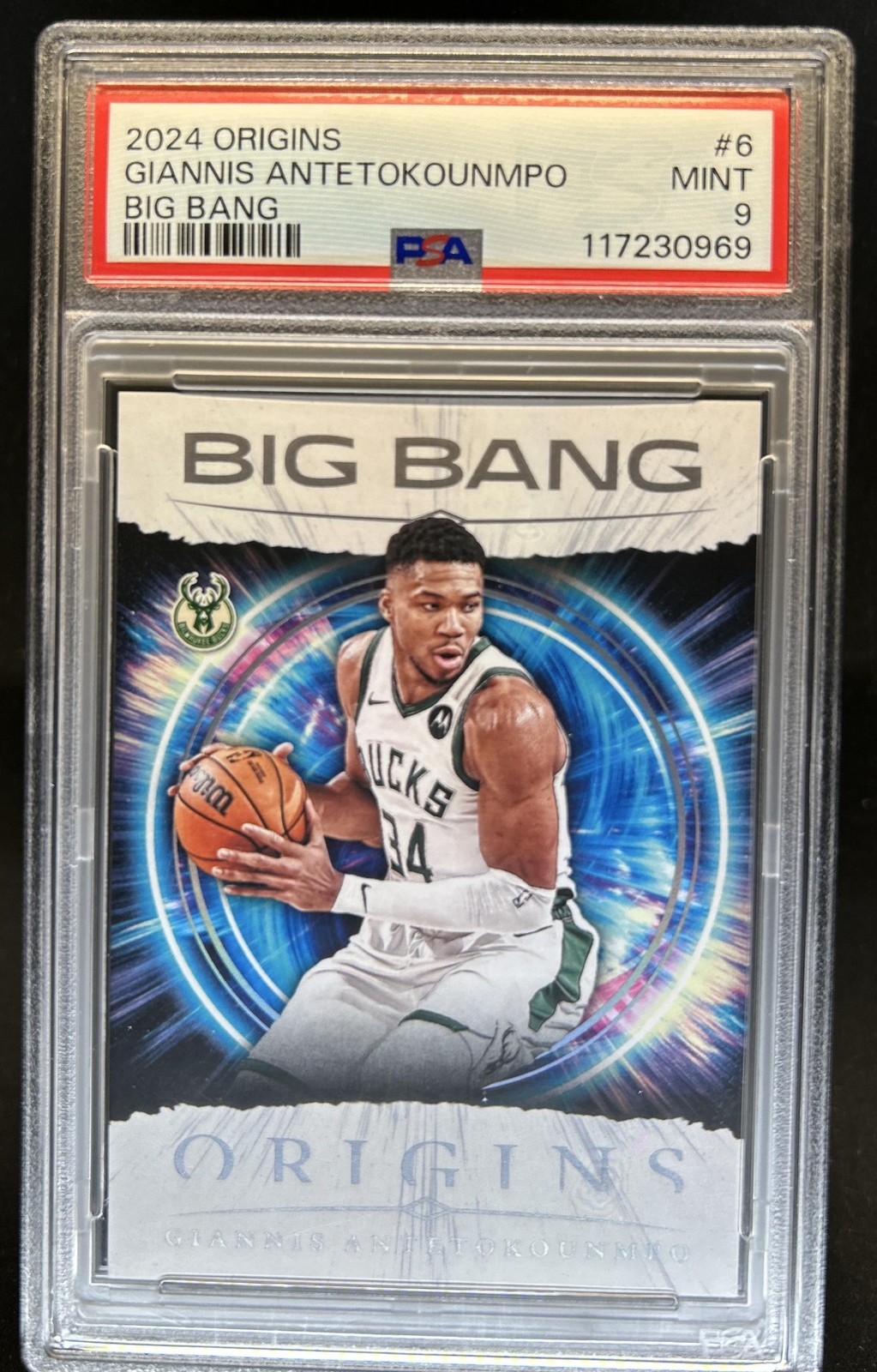 2024-25 Panini Origins Giannis Antetokounmpo Big Bang #6 Bucks PSA 9