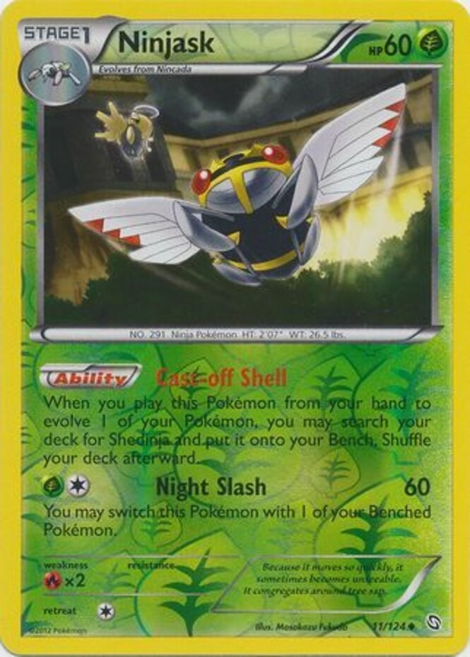 Ninjask - 11/124 - Uncommon - Reverse Holo x1 BW - Dragons Exalted Moderately Pl