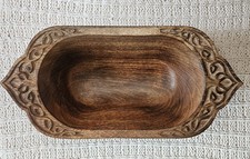 hand-carved decorative wooden bowl/tray
