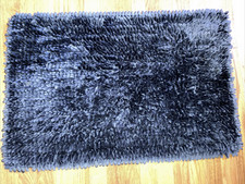 THALIA SODI Dark Blue Chenille Bathroom Bath Rug 20 x 32