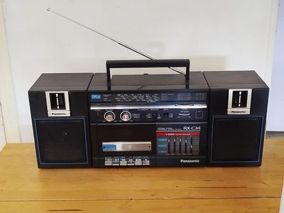Vintage PANASONIC RX-C34 RADIO CASSETTE STEREO BOOMBOX/Fonctionne Parfaitement - Photo 1/4