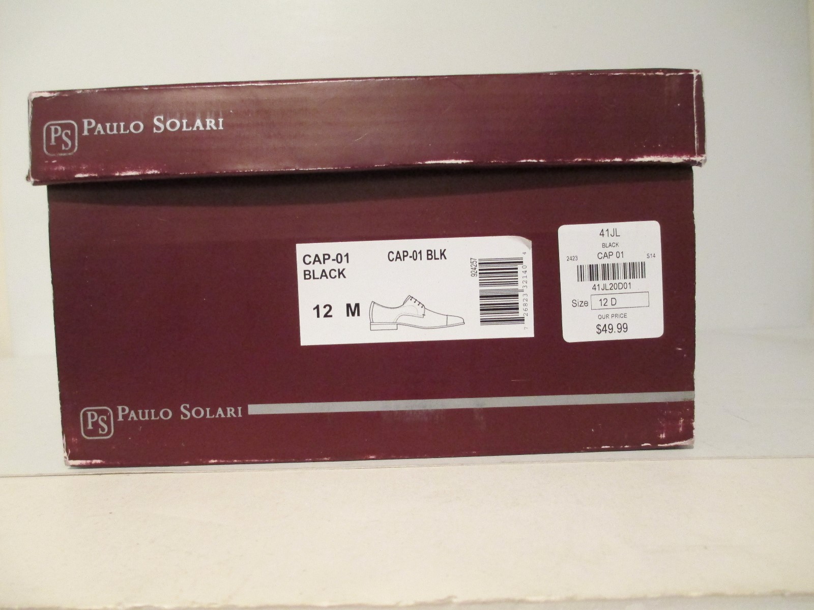 SAOLA Scarpe eleganti Oxford stringate Paulo Solari da uomo Cap 01 in pelle nere taglia 12 M