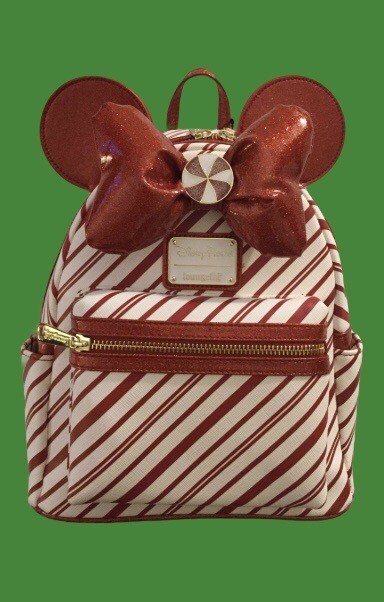 Disney Loungefly Peppermint Backpack Christmas Minnie Mouse Candy