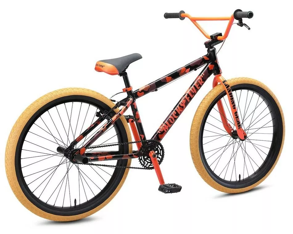 SE Blocks Flyer 26-inch BMX Freestyle Bike-Orange Camo