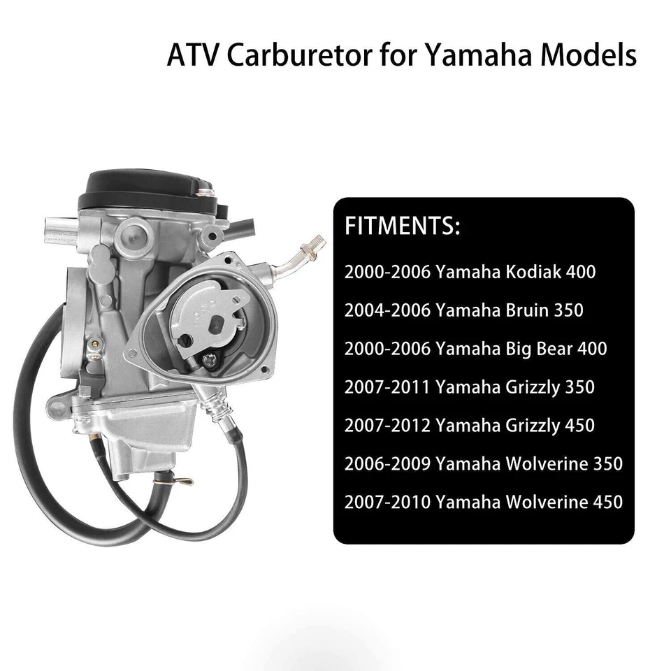 Carburador Carburador para Yamaha Bruin Big Bear Wolverine Kodiak Grizzly 350 400 450 Foto 2 de 4