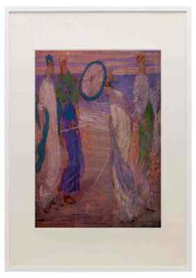 Sinfonie in blau und rosa A3 A4 gerahmtes Druckbild