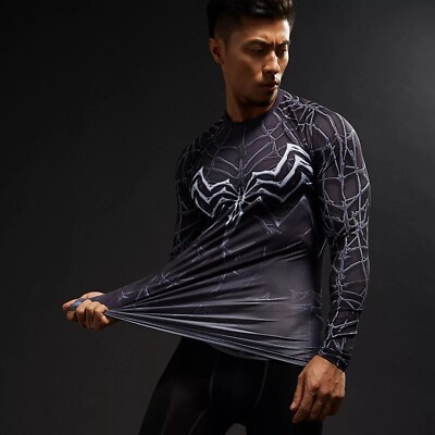 Black Spider 3D Printed T-shirt Raglan Langarm Hemd Cosplay Kostüm
