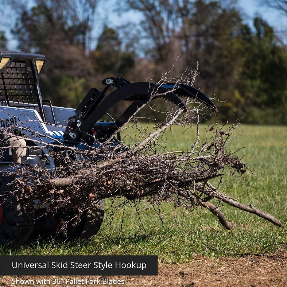 Accesorio de garra para horquilla de paleta minicargadora hidráulica Titan Attachments V2 con 48 Foto 2 de 4