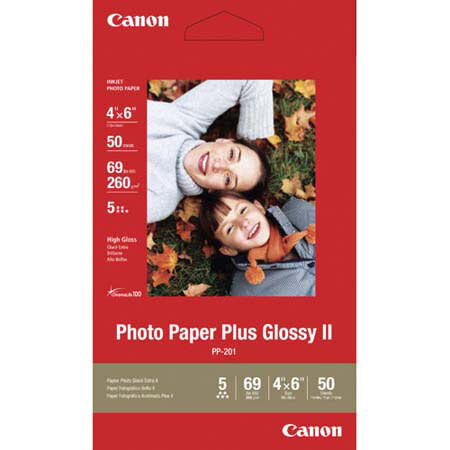 Canon Photo Paper Plus Glossy II, 4 x 6 Inches, 50 Sheets (2311B022)
