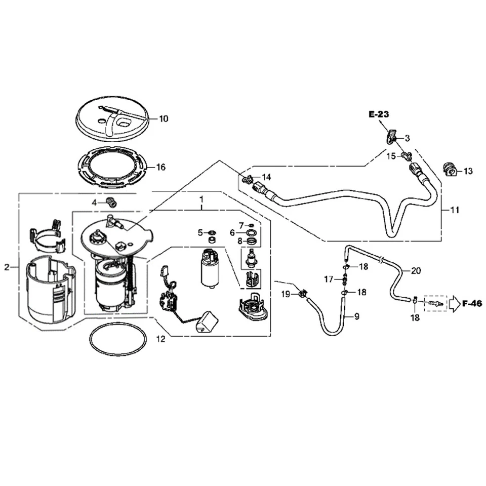 Bomba de combustible y filtro de aceite 16700-HR3-A21 para Honda Rancher 420 TRX420 4x4 2014-24 Foto 3 de 4