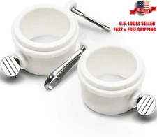 2 Pcs 1.5" Plastic Flag Pole Mounting Rings Set Mounting Rings Kit Carabiner USA