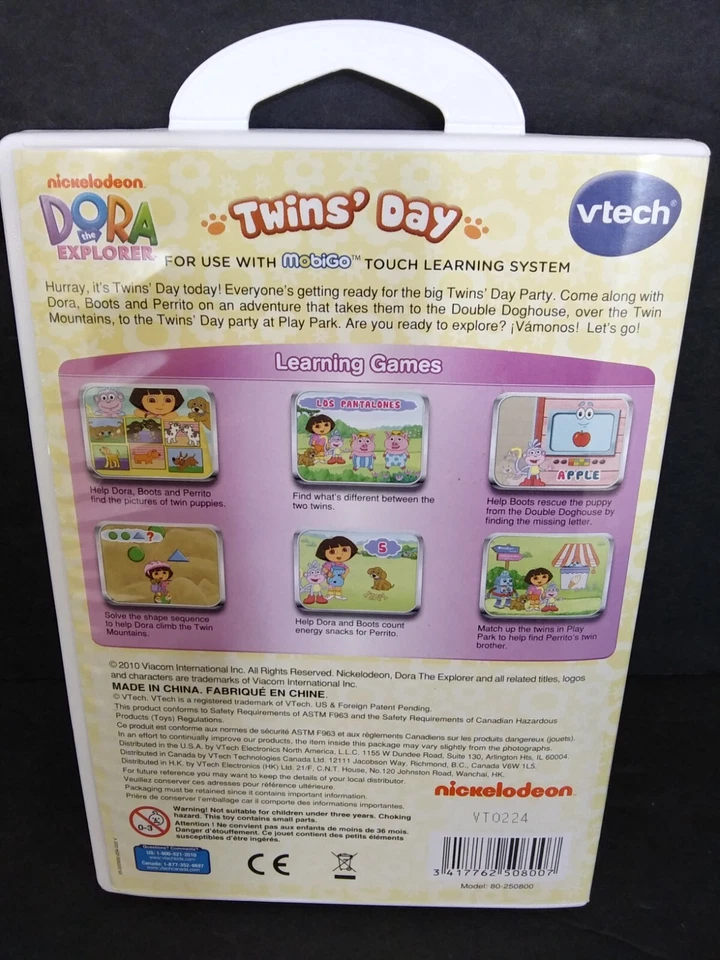 Vtech Mobigo Case And Manual ONLY Dora The Explorer Twins Day Touch Learning - Image 2 of 4