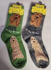 FOOZYS CANINE COCKER SPANIEL DOG SOCKS DRESS CASUAL UNISEX PUPPY PET 2 PAIR NEW
