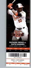 Seattle Mariners vs Baltimore Orioles 8/3/2014 Full Ticket - Adam Jones