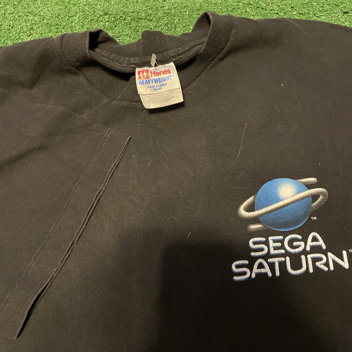 Vintage Sega Saturn Console Promo Black Men's XL T-Shirt Single