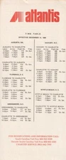 Atlantis Airlines timetable 1980/12/15