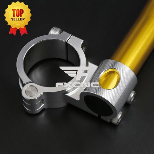 Normal Motorcycle 7/8'' Bars Clip Ons Fork Handle Bar Handlebar 41MM Gold&Silver - Picture 5 of 12