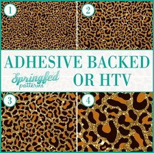 Faux Glitter ANIMAL SKIN Pattern 1 Adhesive Vinyl or HTV Heat Transfer Leopard