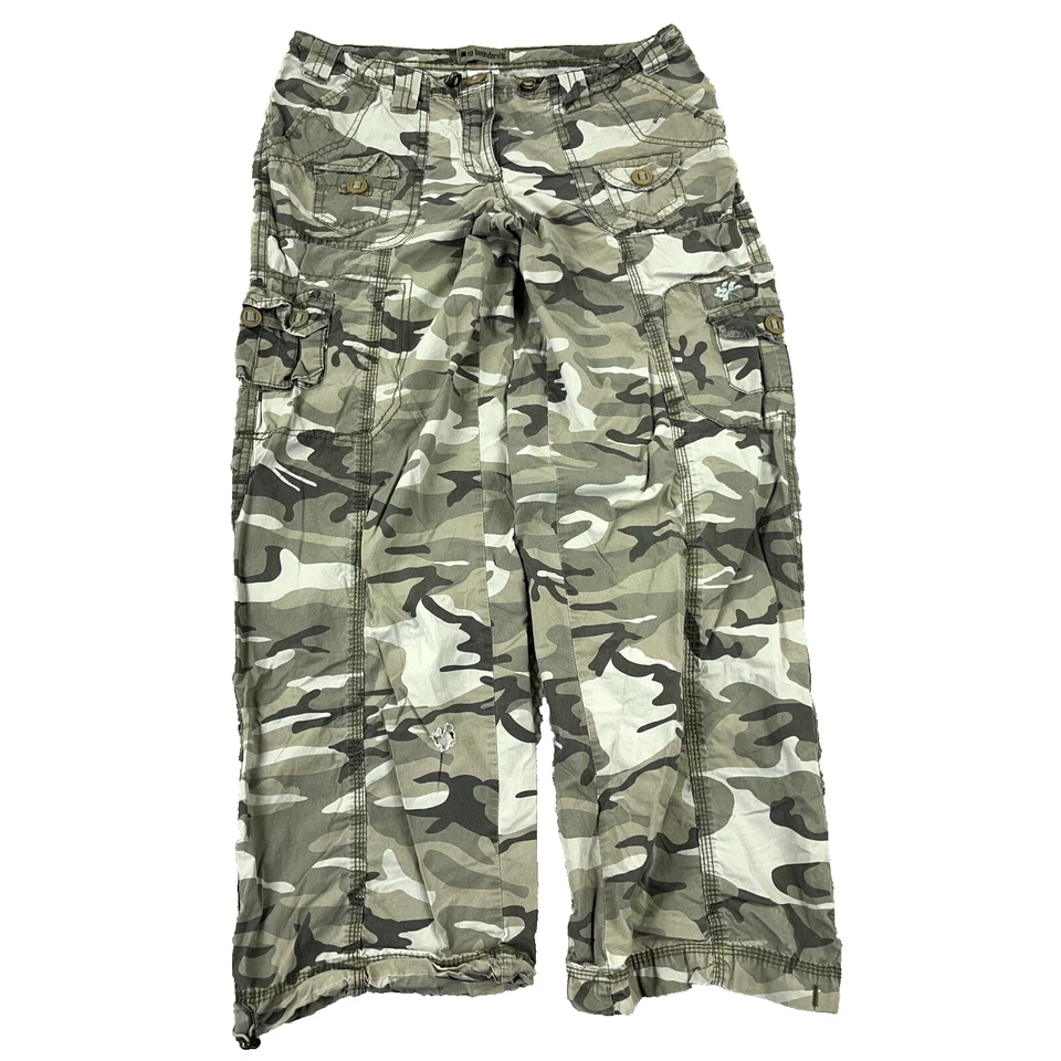Pantalones cargo vintage Y2K No Boundaries para mujer junior 11 camuflaje holgado paracaidista * Foto 2 de 4