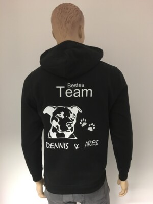 UNISEX Sweatjacke mit Hund + Spruch + Wunschnamen HUNDERASSEN BESTES TEAM - m/w