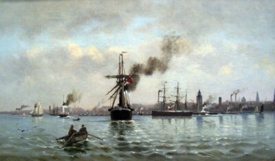 Ioannis Altamouras Port of Copenhagen 1874 17''x 22'' Archival Art Print