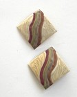 Bold Gold Tone Textured Multi-Color Enamel 1.5" Square Clip-On Earrings — photo 2