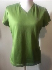 Adidas Climalite Medium Green Top Ladies T-shirt Active Athletic Run Walk