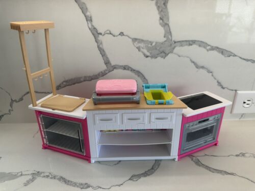 Barbie Ultimate Kitchen Playset Lights Sounds Oven Cooktop Fryer Imaginative Set
