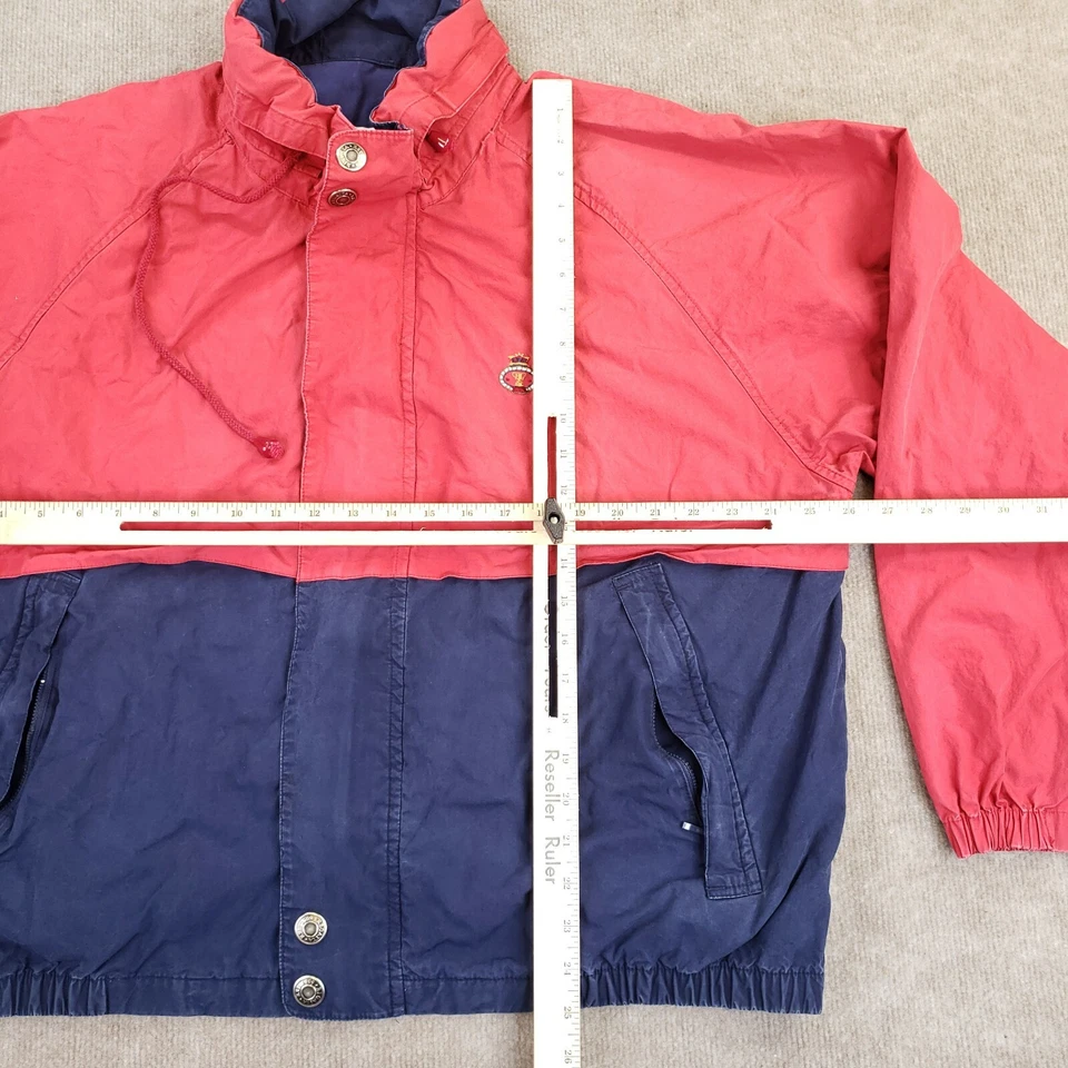 Chaqueta cortavientos deportiva Regatta de colección para hombre extra grande roja azul con capucha cremallera completa Foto 3 de 4