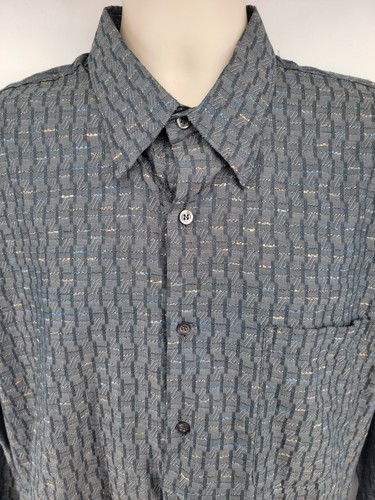 Riscatto Mens Shirt XL Long Sleeve Button Abstract Colorful Textured Made Italy - Picture 5 of 11