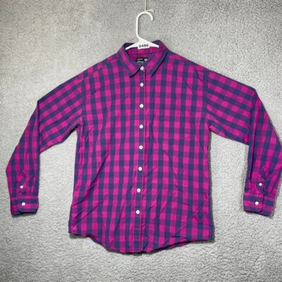 American Eagle Shirt Women's Small Boyfriend Fit Button Up Blue