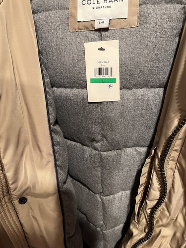 Cole Haan Men's Signature Hooded Insulated Coat NWT Large Khaki - Picture 4 of 6