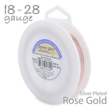 Rose Gold Artistic Wire 1/4LB Spool - Non Tarnish Silver Plated Craft Wire