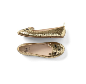 kids gold ballet flats