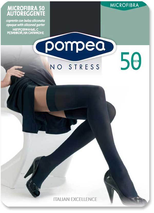 AUTOREGGENTE MICROFIBRA 50 DEN POMPEA ELASTICIZZATA COPRENTE CON BALZA  LISCIA