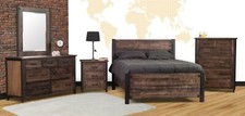 Solid Wood Rustic Bedroom Set with Industrial Accents Amish Made