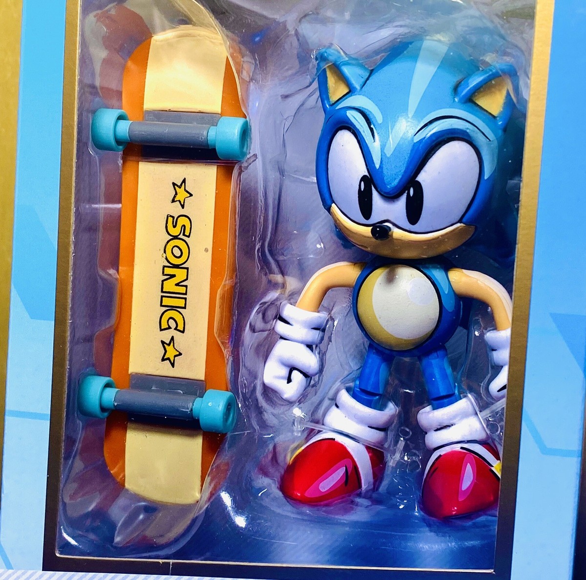 2022 JAKKS Gold Sonic the Hedgehog Action Figure - CLASSIC SONIC with  Skateboard