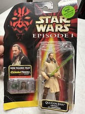 1998 Star Wars Episode 1 Qui-Gon Jinn Jedi Duel w/ Comm Tech chip Sealed