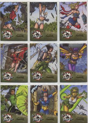 DC Comics Bombshells 3 Complete Gold On The Front Line Chase Card Set FL1-9