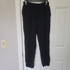 ASTR The Label Pants Womens Sz M Black Crinkle Lightweight Pull On Dressy Jogger