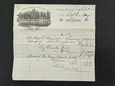 1866 antique UNION HALL HOTEL saratoga springs ny BILLHEAD vignette STEPHEN WRAY