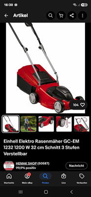 Einhell GC-EM 1232 Elektro-Rasenmäher Netzbetrieb 1200 W 32 cm Schnitthöhenv.