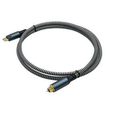 Braided USB C to Toslink Optical Audio Cable Digital SPDIF Audio Cable for