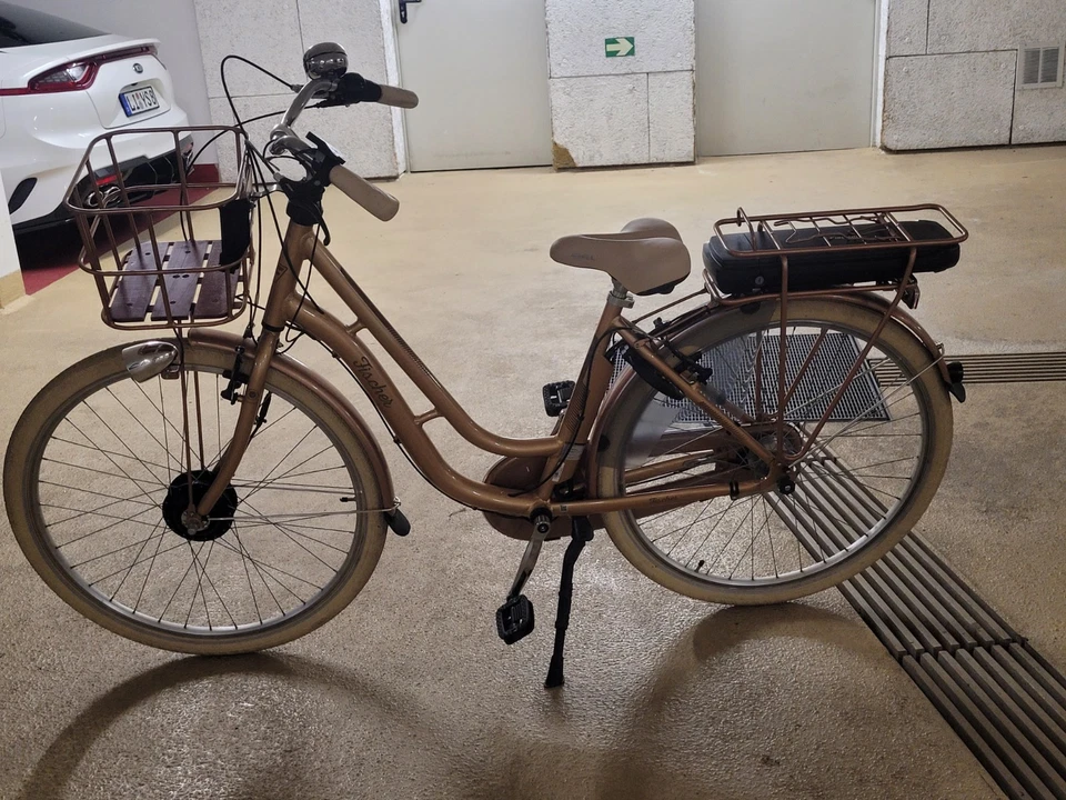 Elektro Fischer Fahrrad RETRO Stil mit Korb, - Bild 3 von 4