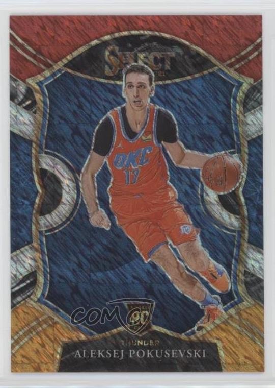 2020 Select Concourse Red White Orange Shimmer Prizm Aleksej Pokusevski #77 04up
