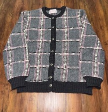 Vintage Pendleton Petite Knit Button Down Jacket Size Small 100 Virgin Wool USA